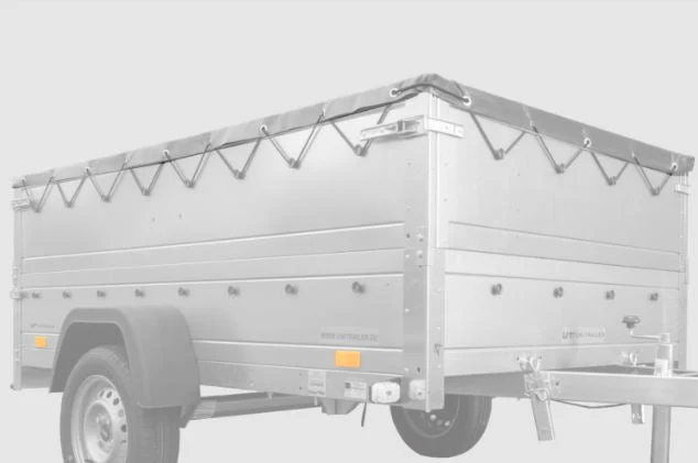 Bâche plate grise pour Remorque voiture 2 essieux 264×150 EXPERT 2615/2 PTAC 750 KG