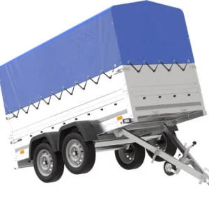 Remorque voiture à deux essieux 264/2 KIPP avec rehausses de ridelles, bâche haute, arceau